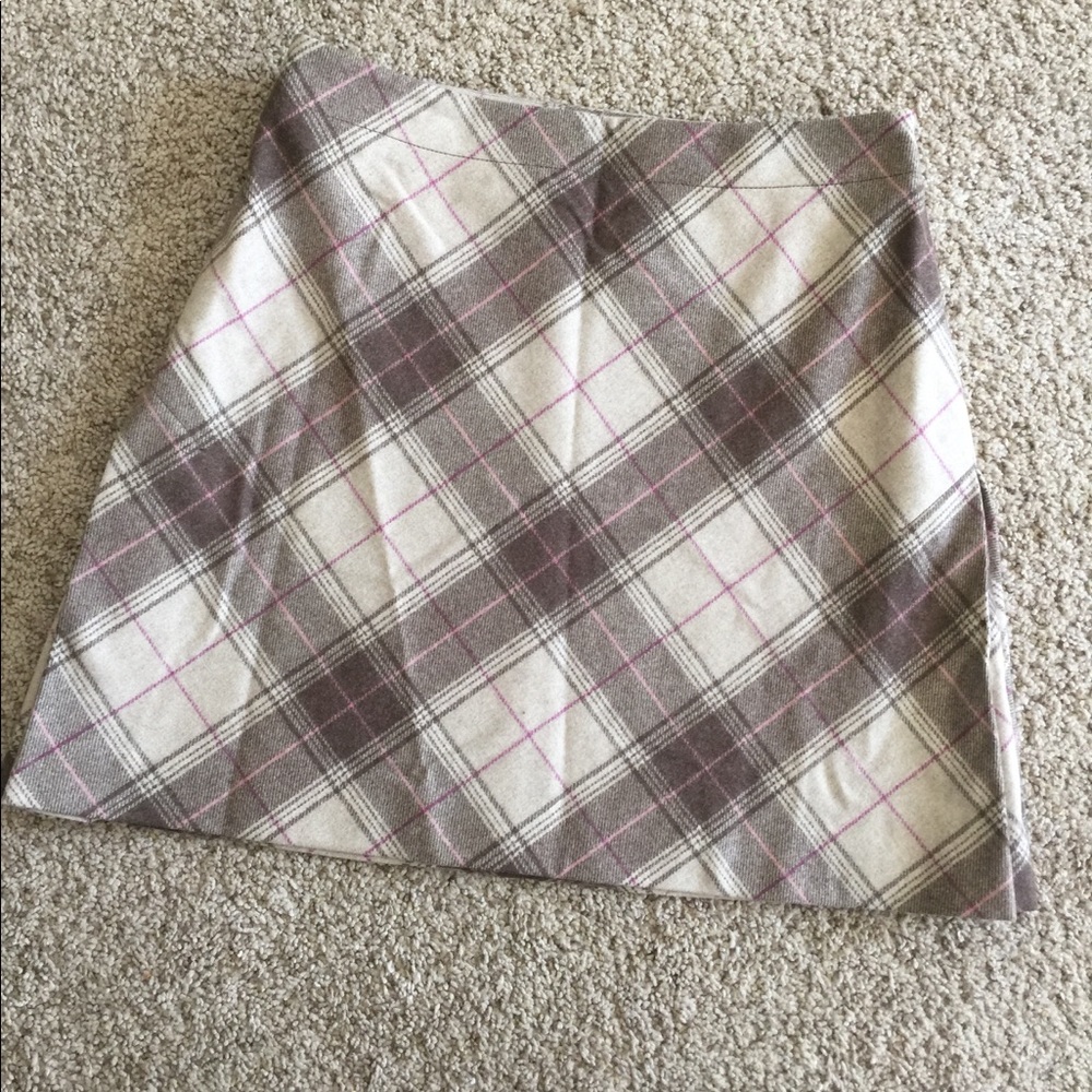 Fall winter plaid wool mini skirt